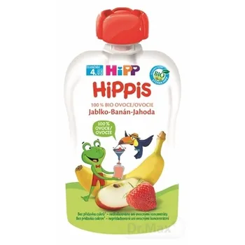 HiPP HiPPis 100% Ovocie Jablko Banán Jahoda 1×100 g, ovocný príkrm