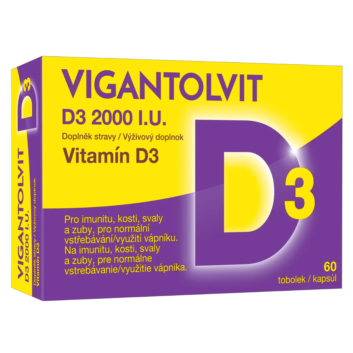 Vigantolvit D3 2000 IU 1×60 cps, výživový doplnok
