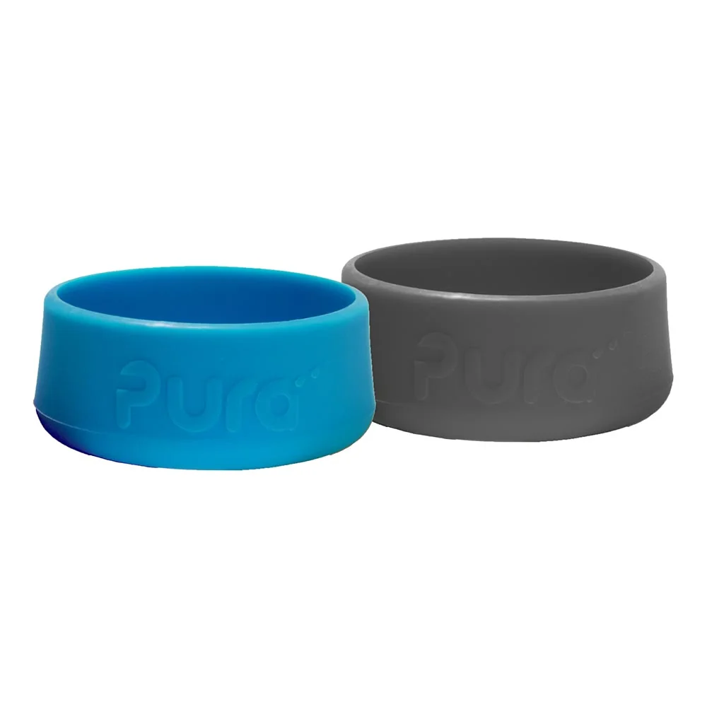 Pura silikónové chrániče na fľašu 2ks 150ml, 260ml, 325ml - aqua / sivá