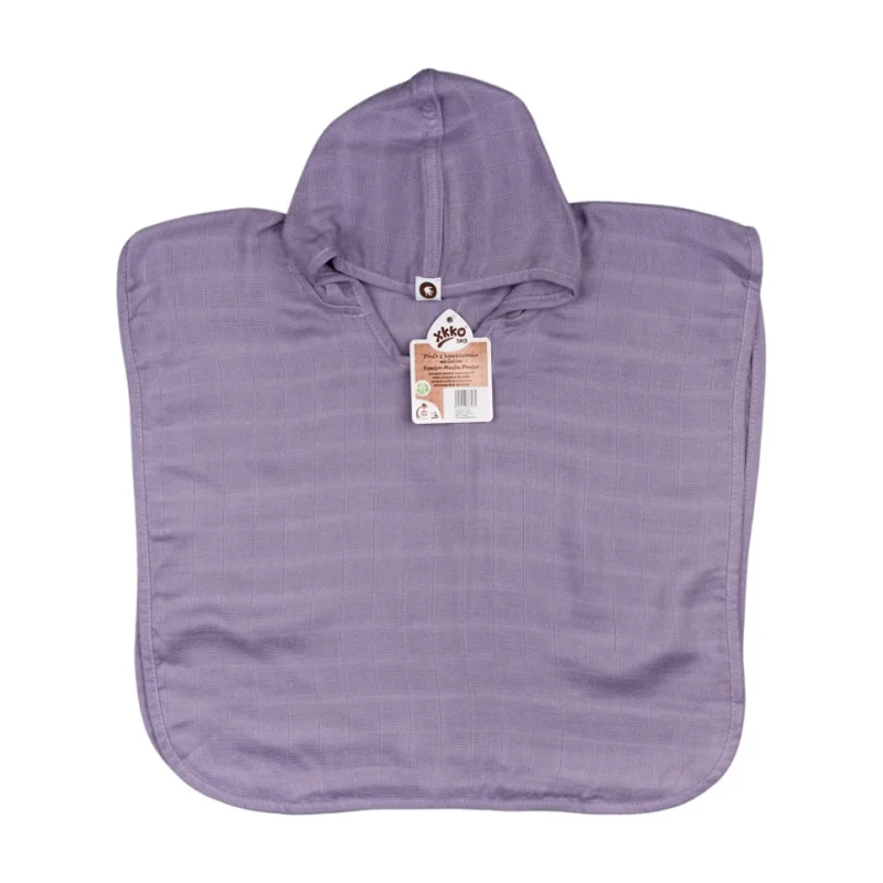 XKKO BMB bambusové pončo s kapucňou Colours - Lavender Aura, veľkosť 1