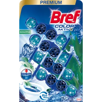 Bref Color Aktiv tuhý WC blok Eucalyptus 4×50 g 4×50 g, WC blok