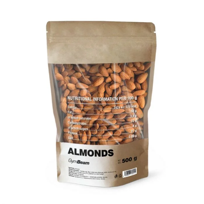 Gymbeam mandle bez prichute 500 g 1×500 g, mandle