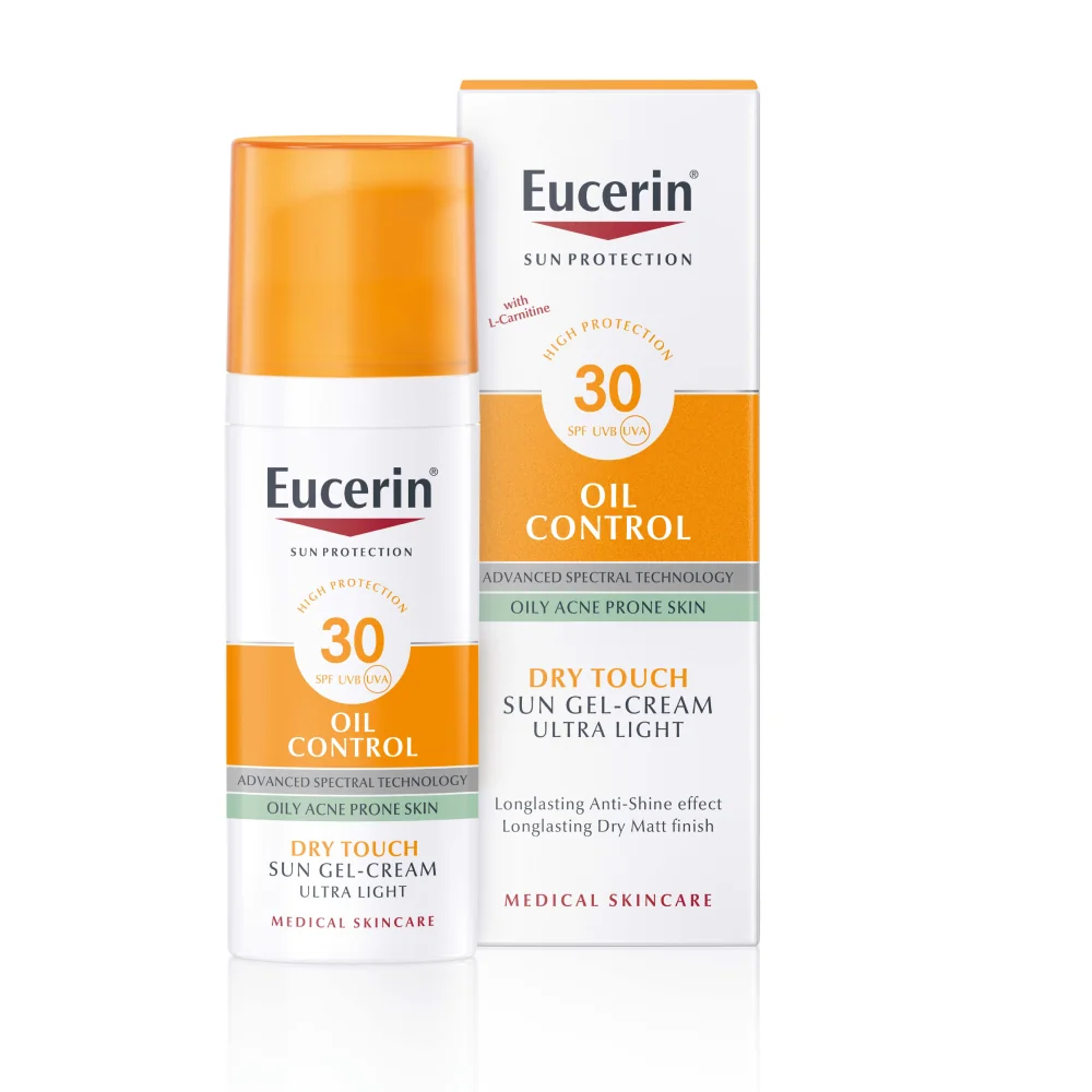 Eucerin SUN Ochranný krémový gél na tvár Dry Touch OIL CONTROL SPF 30 1×50 ml, ochranný krémový gél na opaľovanie na tvár