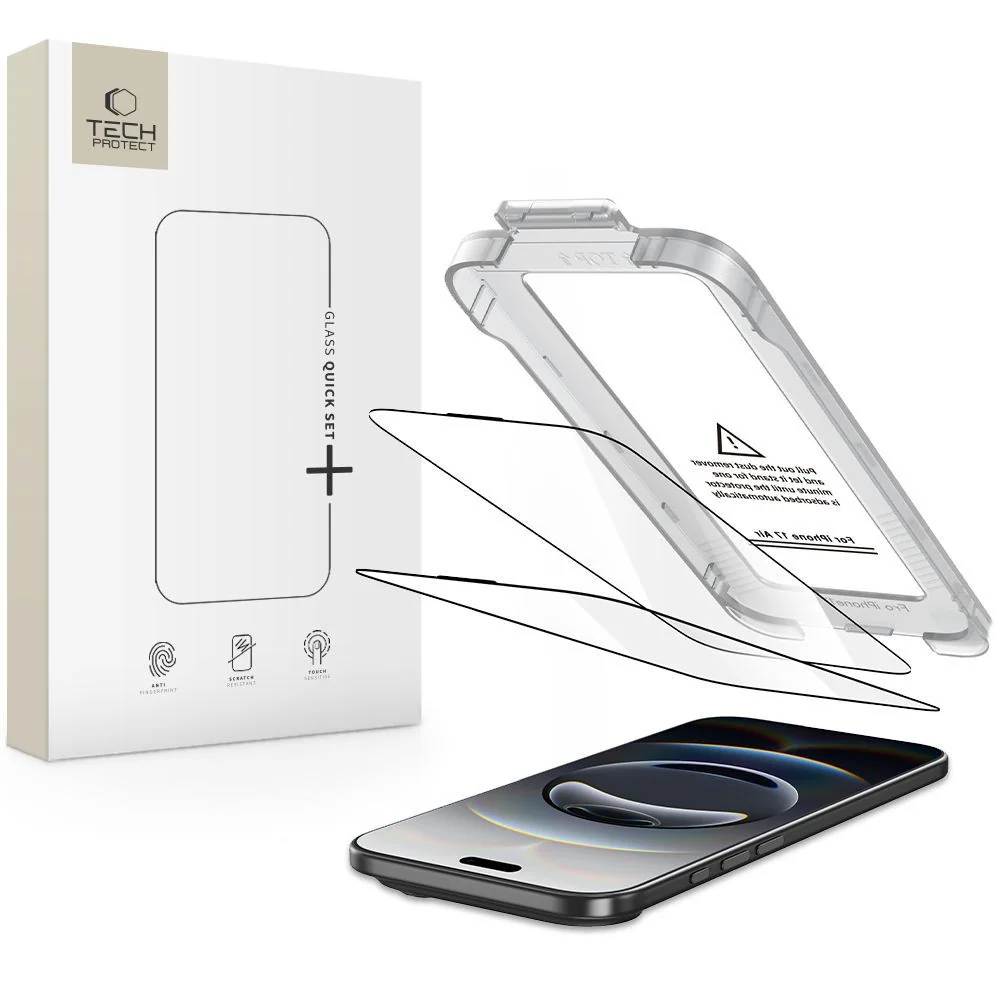 Tech-Protect Quick Set 2x ochranné sklo na iPhone 17 Air, čierne