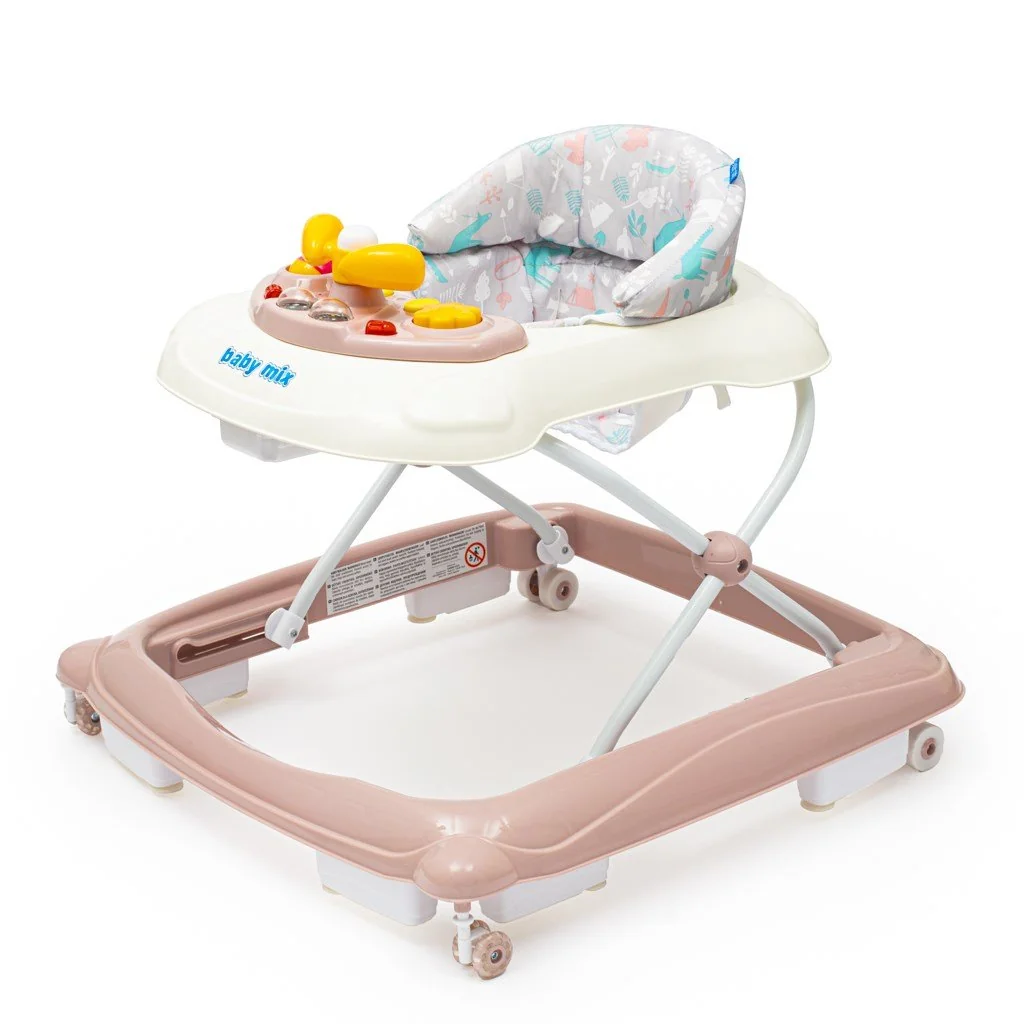 Detské chodítko Baby Mix s volantom a silikónovými kolieskami