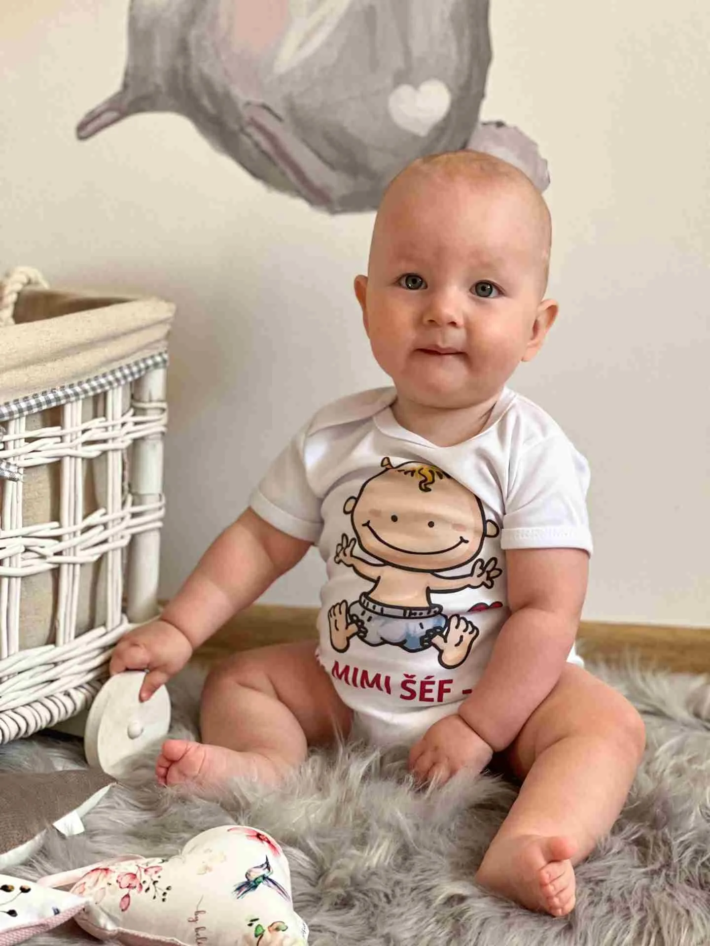 Dojčenské bavlnené body s krátkym rukávom  Be Happy, vel. 80 (9-12m) 