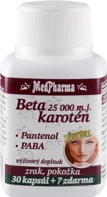 MedPharma BETAKAROTÉN 25.000 m.j.+Pantenol+PABA