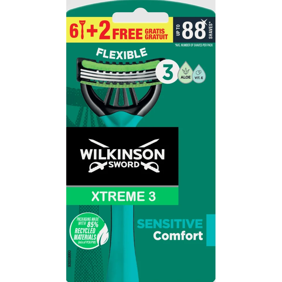 Wilkinson Xtreme3 Sensitive jednorazový holiaci strojček 8ks (W302400300)
