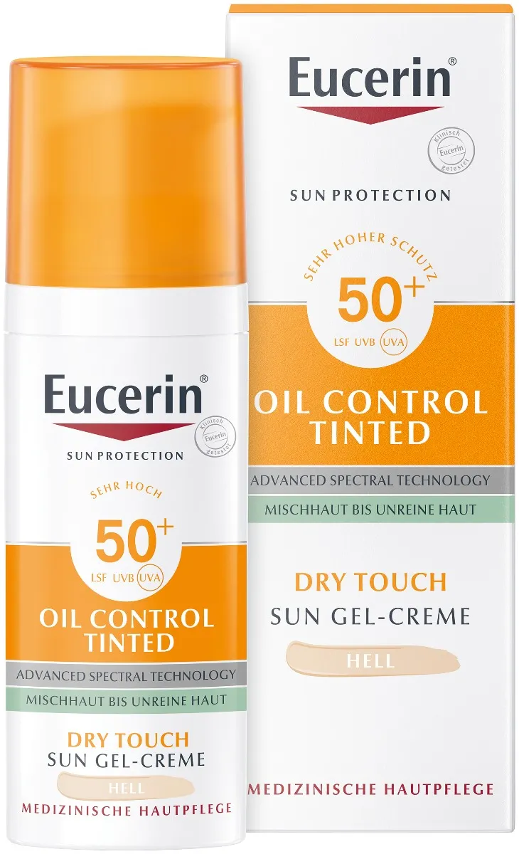 Eucerin SUN Dry Touch OIL CONTROL (svetlý) SPF 50+ 1×50 ml, ochranný krémový gél
