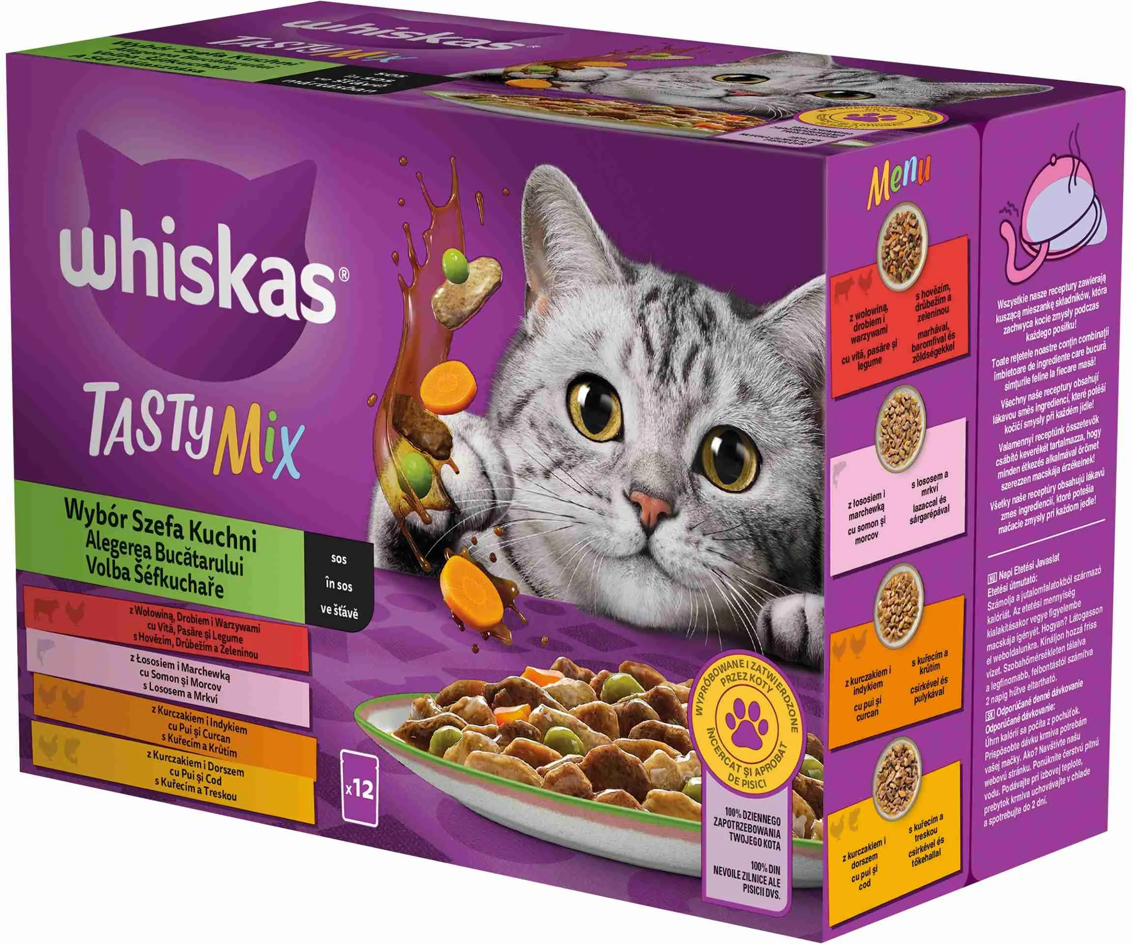 WHISKAS Kapsička Chef's Choice v šťave 12pack 12×85g, kapsička pre mačky