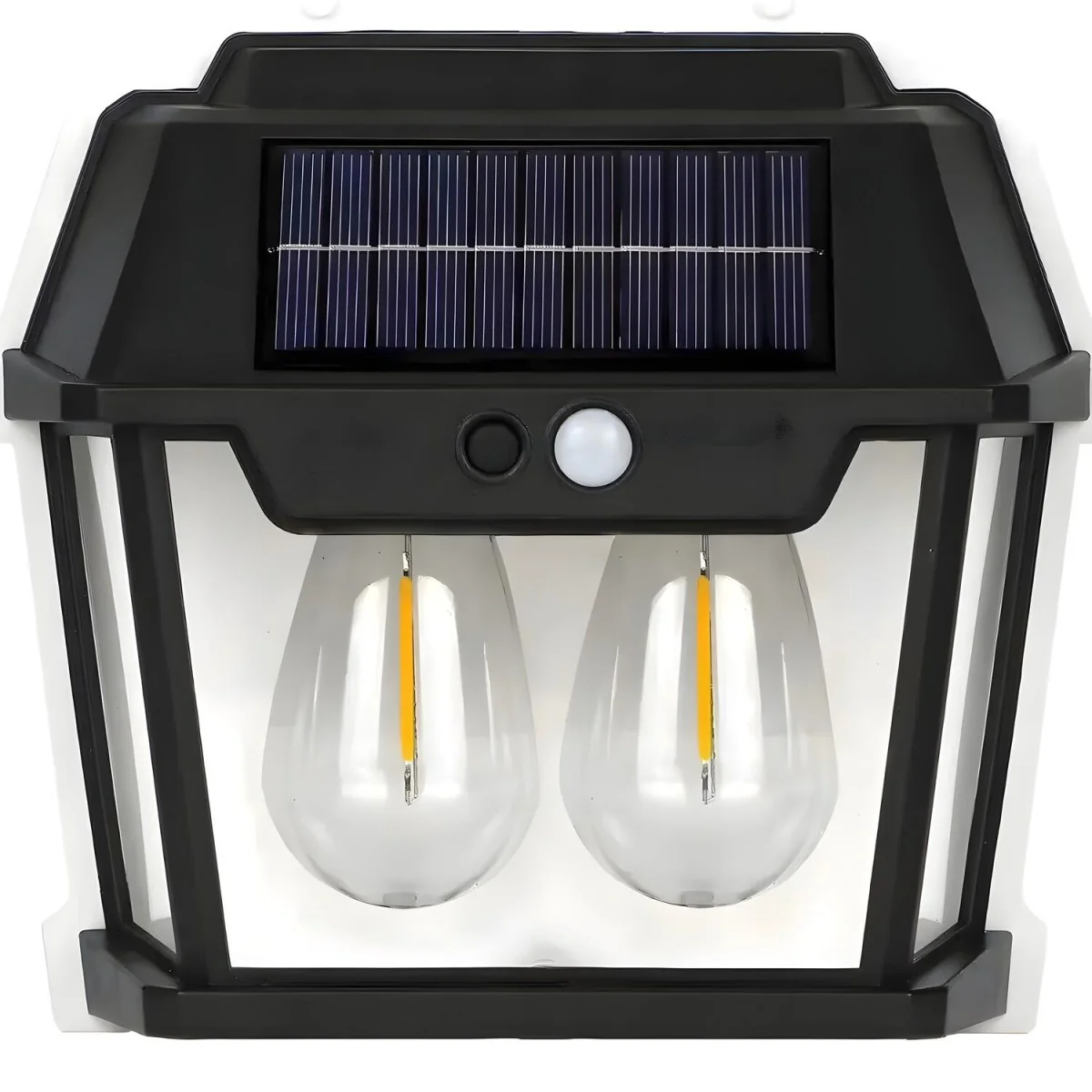 Vonkajšia solárna nástenná lampa so 2 LED Čierna, pohybový