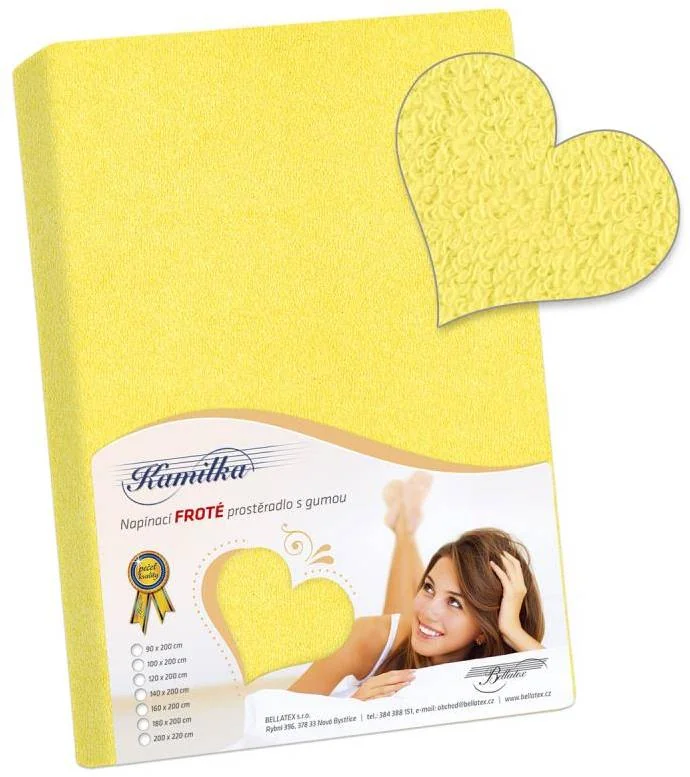 Froté prestieradlo 90x200 006 žltá K3 1×1 ks, posteľná plachta