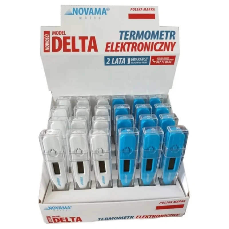 NOVAMA White Delta digitálny teplomer do 60 sekúnd, 24 ks s displejom 