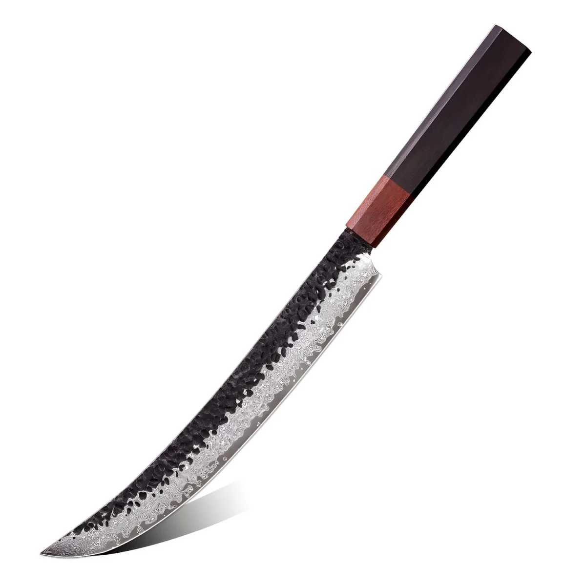 Elegantný nôž typu Slicer na precízne krájanie 24,4 cm čepeľ, damašková oceľ VG-10