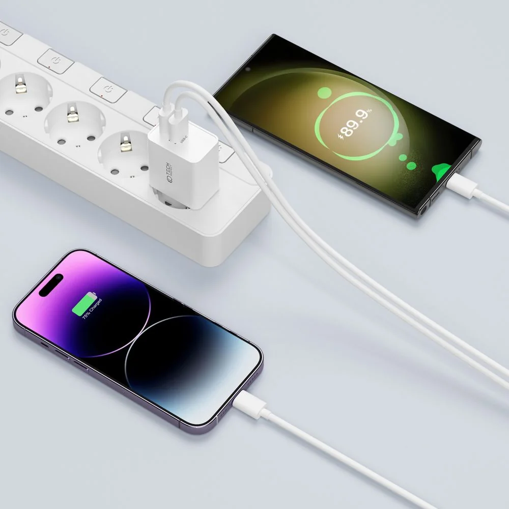 Tech-Protect C35W sieťová nabíjačka 2x USB-C PD 35W, čierna