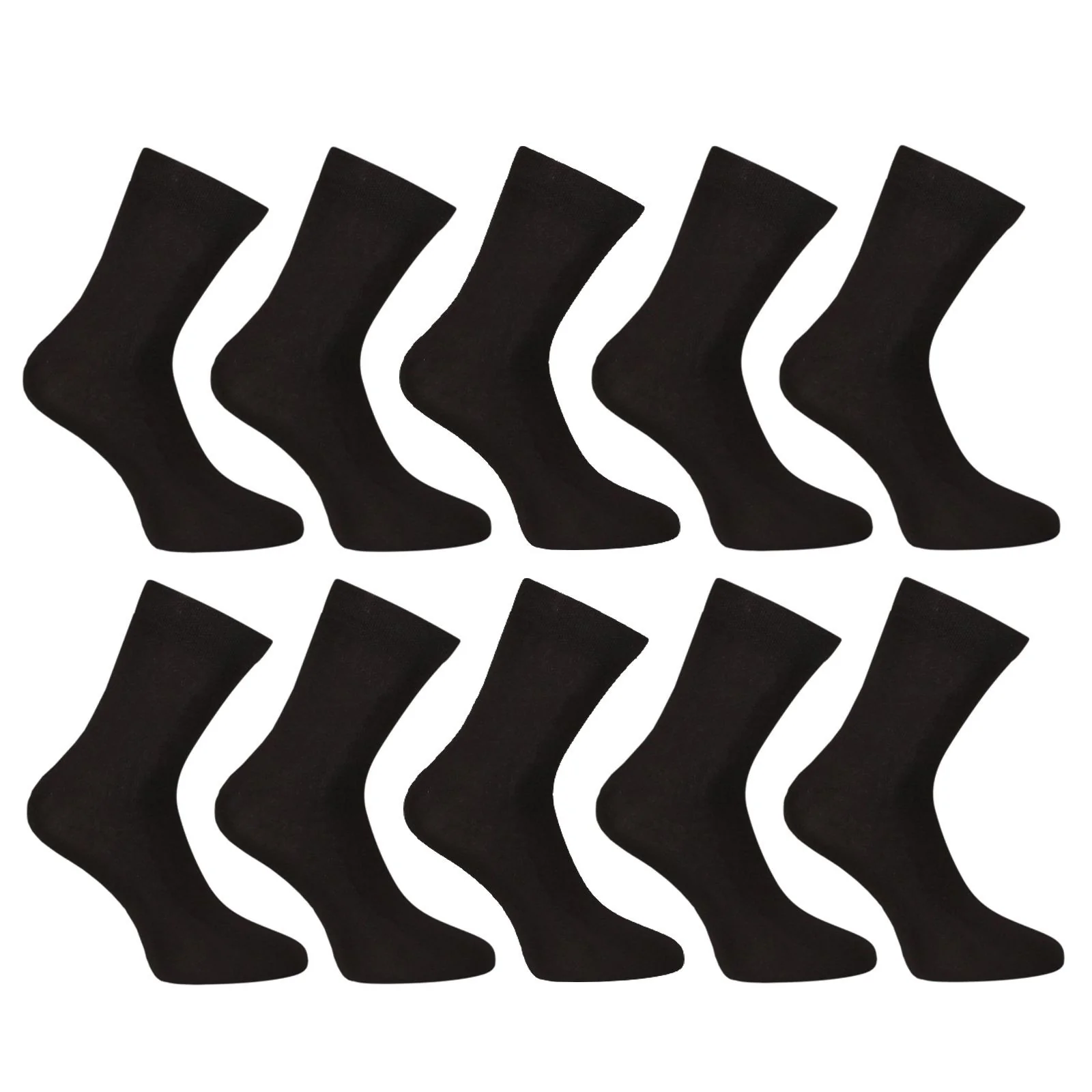 10PACK ponožky členkové bambusové čierne (10PBK01) L