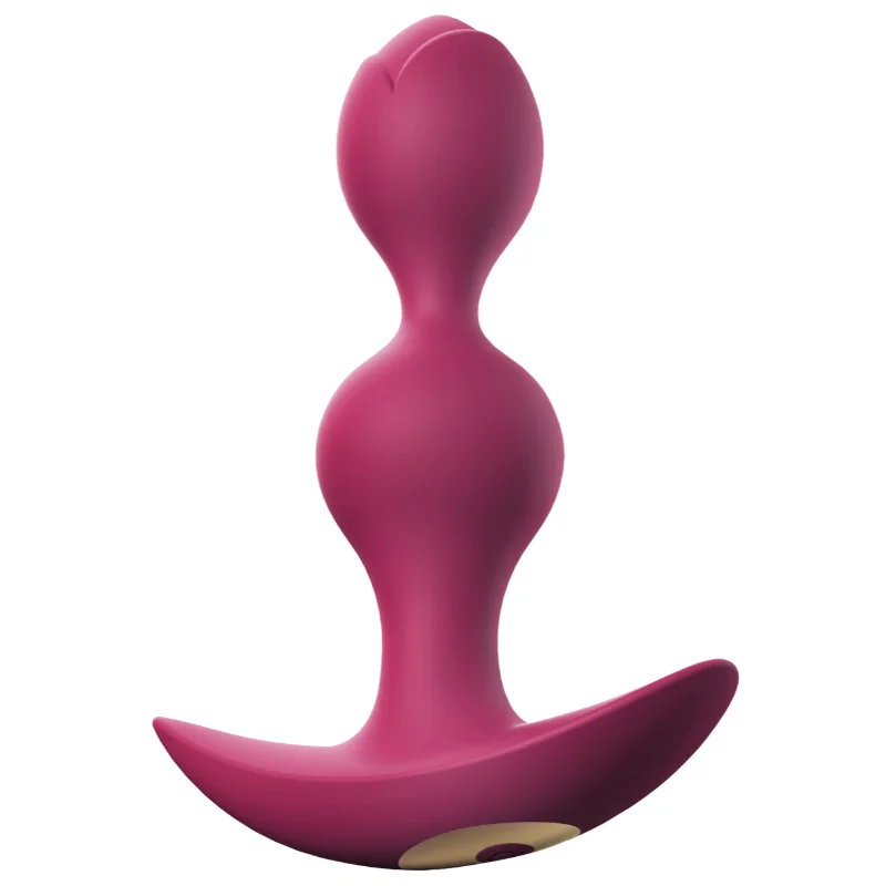 Vibračné análne guličky Twinny Bud, fialové 11,2 cm