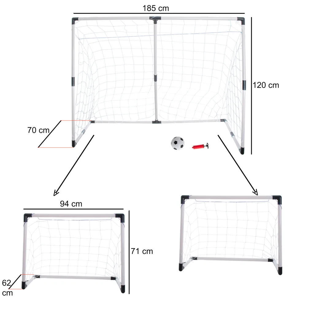 Futbalová bránka pre deti 2v1 185x120x70cm 