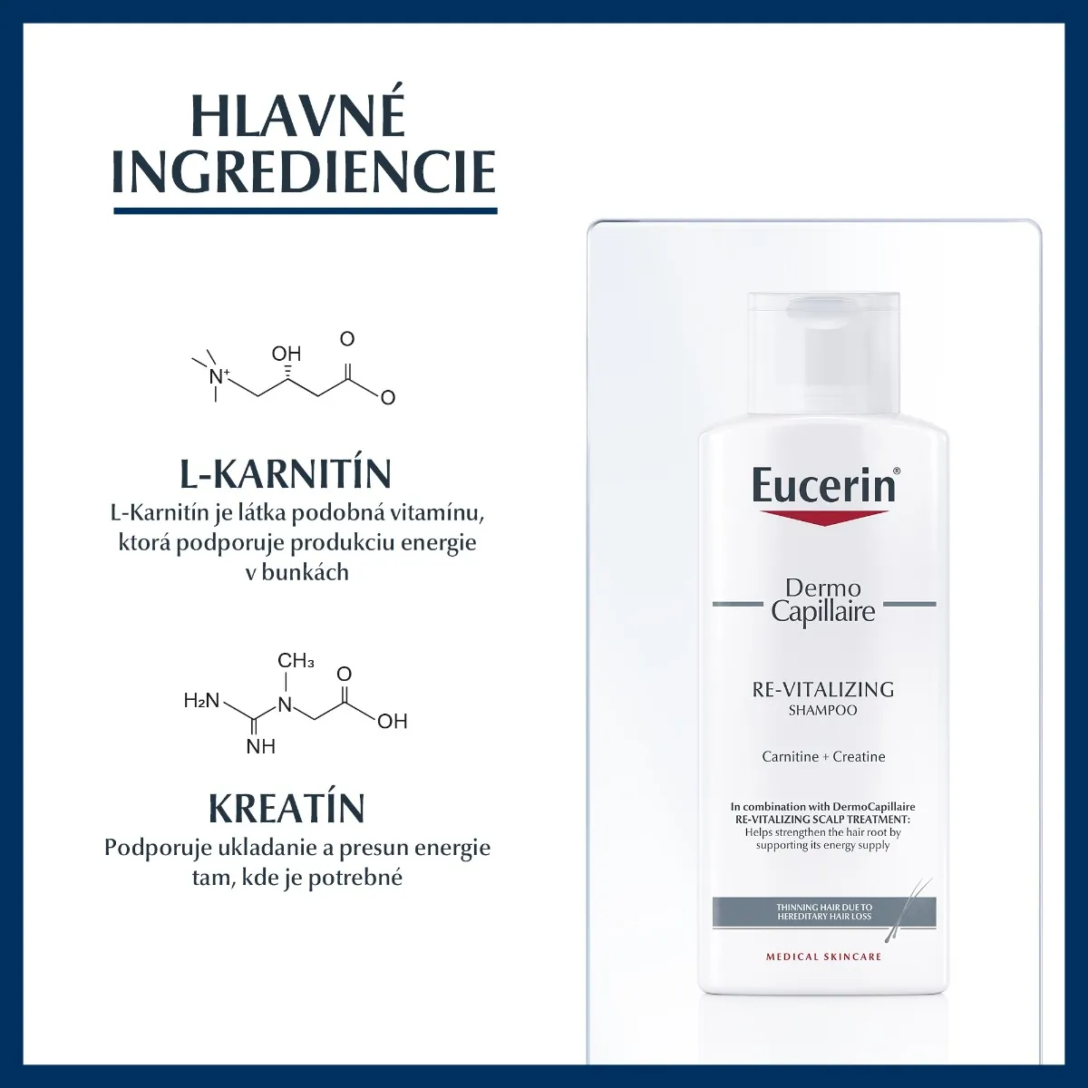Eucerin DermoCapillaire proti vypadávaniu vlasov 1×250 ml, šampón (re-vitalizing)