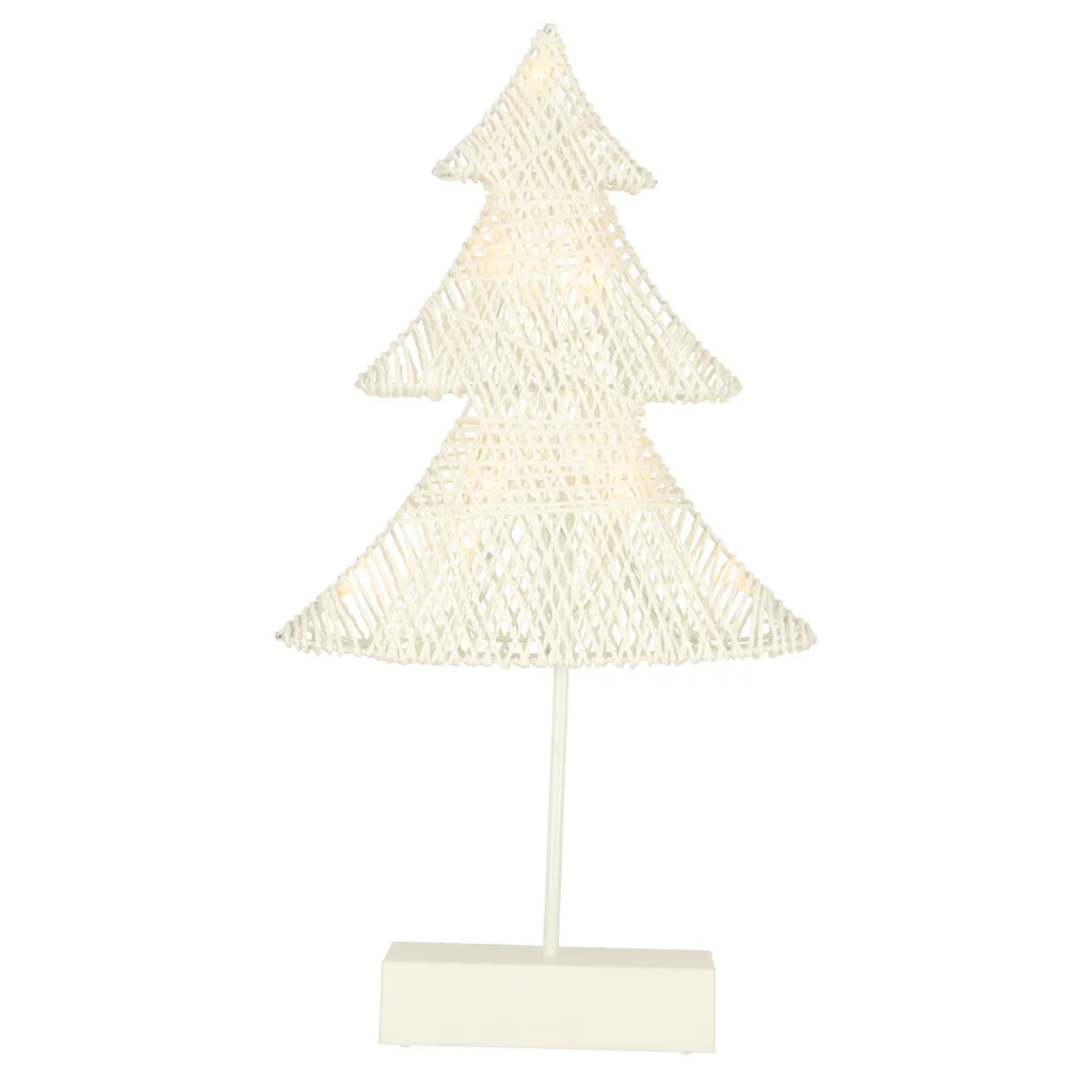Vianočná dekorácia – stojaca LED jedlička 39 cm, 10 LED, teplá žltá, na batérie