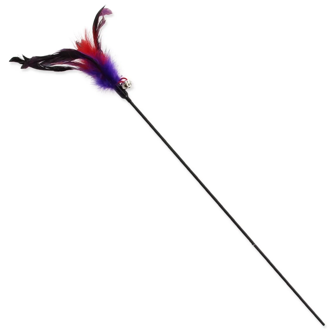 Hračka Magic Cat palička s pierkami a roľničkou 17cm+49cm 24ks