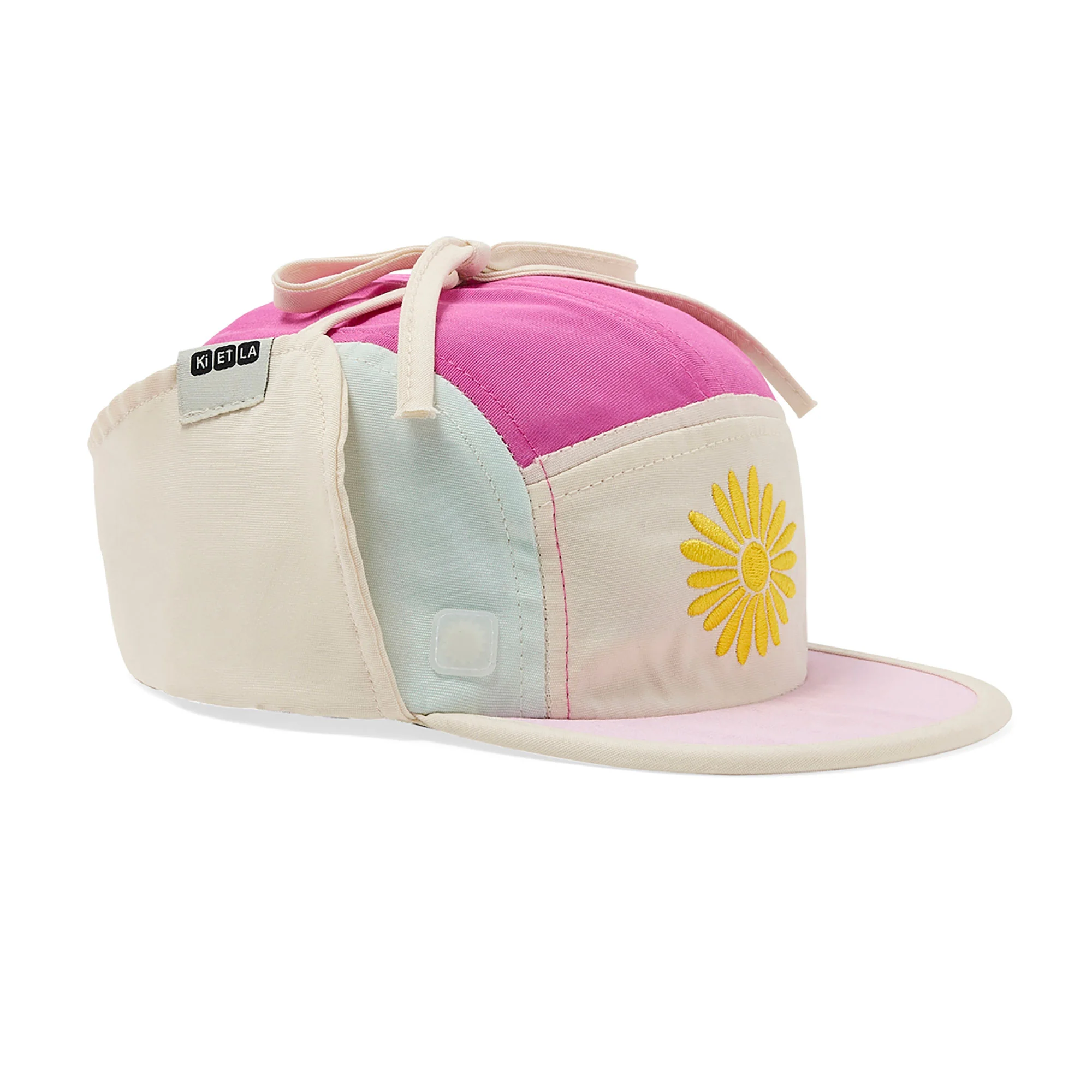 KiETLA FUN FLEUR šiltovka s UV ochranou a ochranou krku - Flower Fuchsia 42 - 45 cm