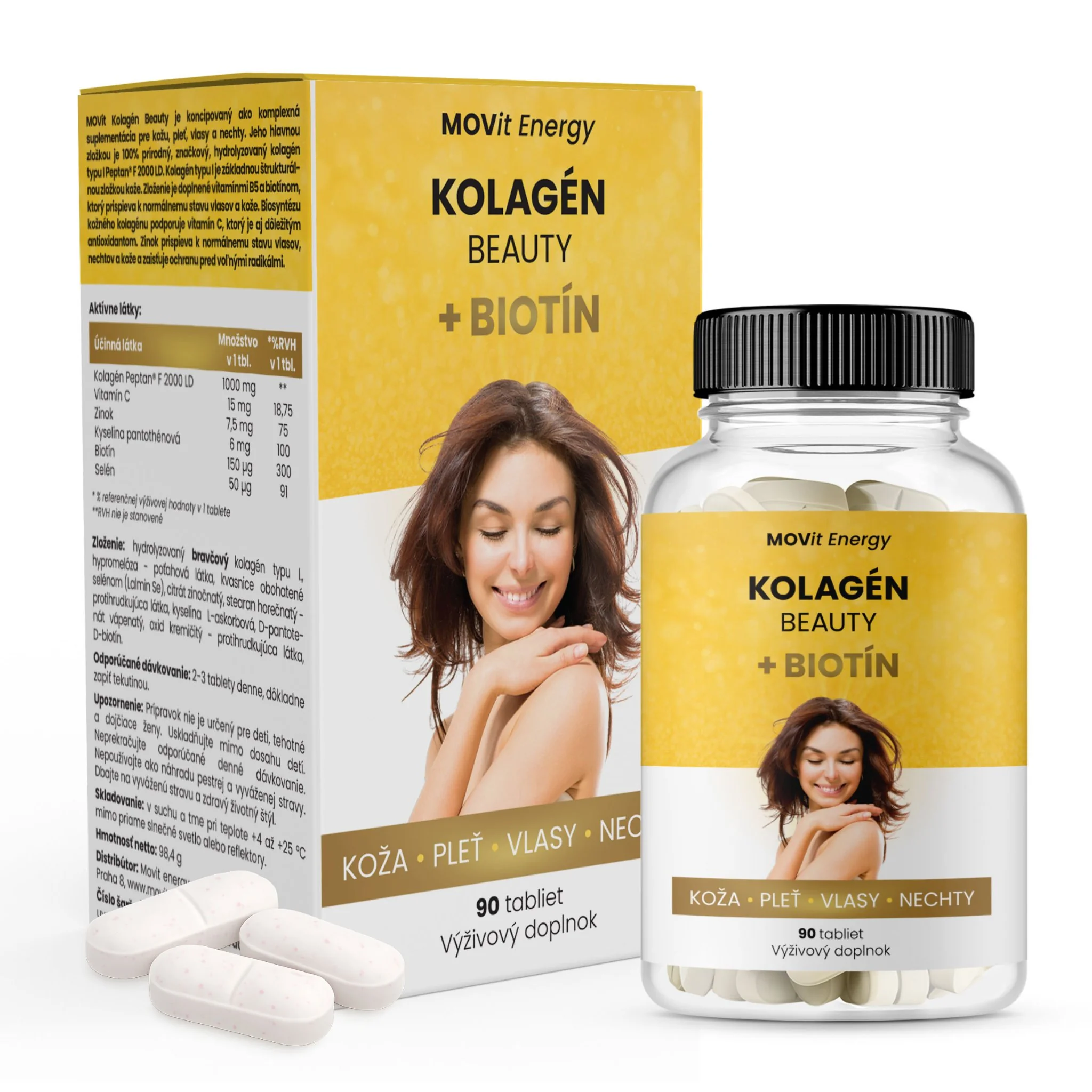 MOVit Kolagén Beauty + Biotín, 90 tabliet