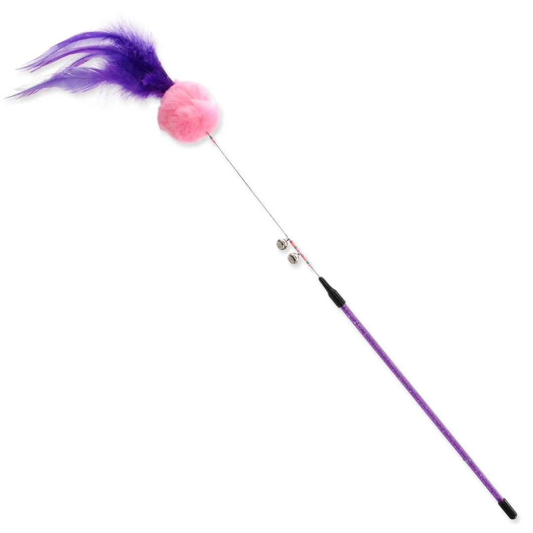 Hračka Magic Cat palička loptička plyš s pierkami 16cm+42cm 24ks