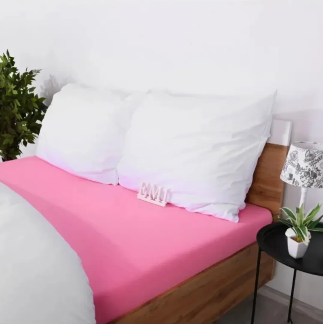 EMI Plachta posteľná ružová jersey 1×1ks, plachta na posteľ