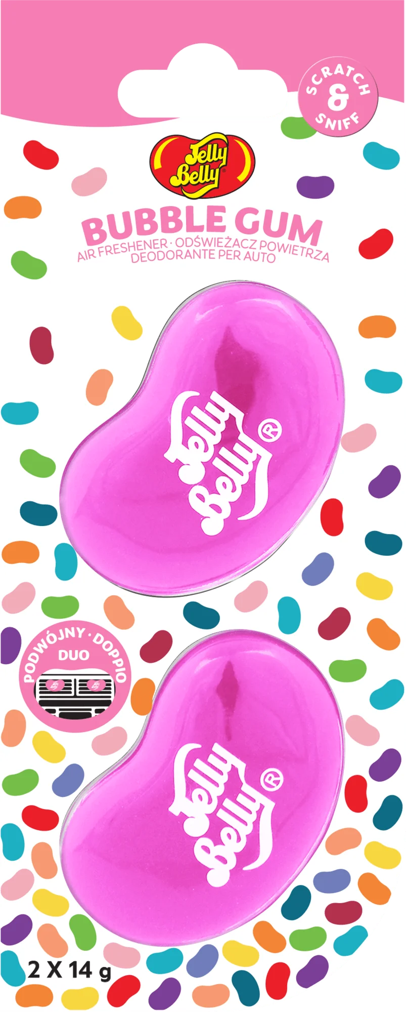Jelly Belly VENT/CLIP-ON Bubblegum osviežovač vzduchu do ventilačnej mriežky, žuvačka