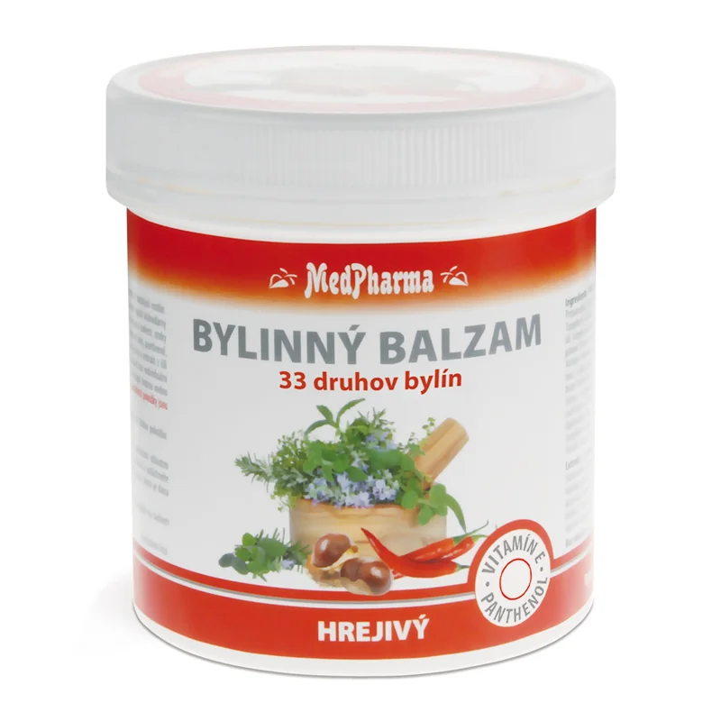 Medpharma bylinný hrejivý balzam 33 bylín 1×250 ml, hrejivý balzam