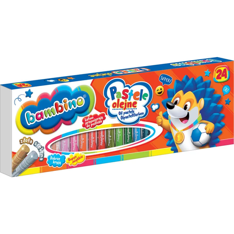 Olejové pastely Bambino, sada 24 farieb
