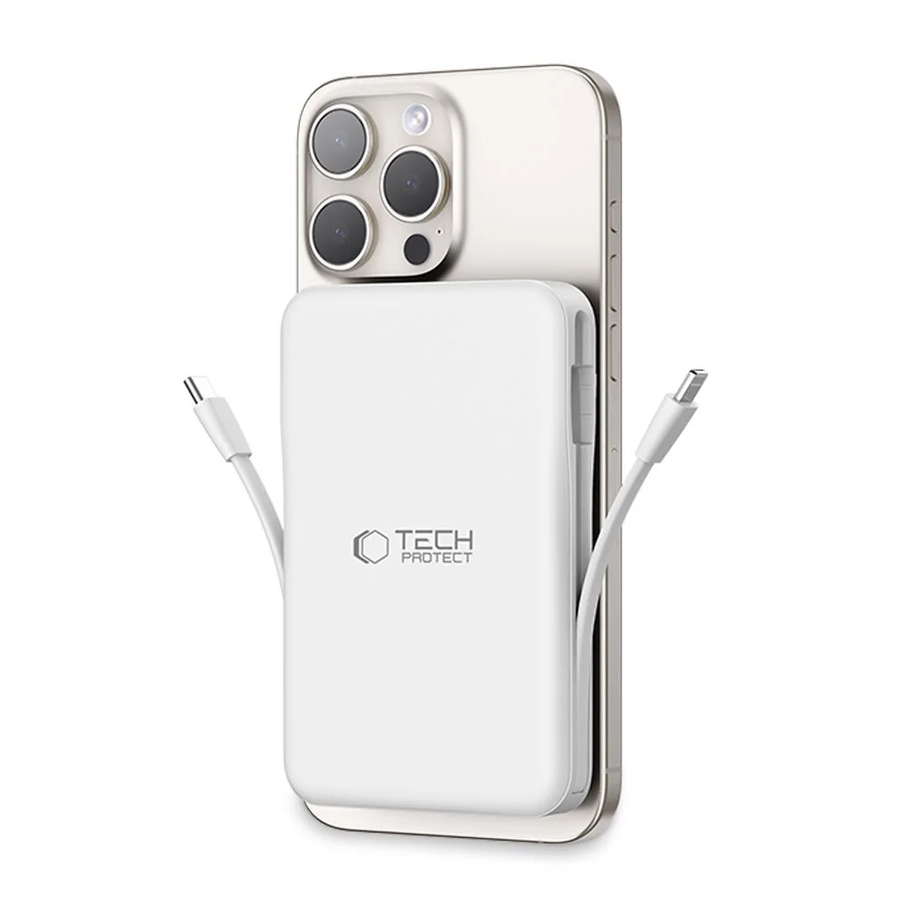 Tech-Protect PB31 LifeMag MagSafe Power Bank 10000mAh, biele