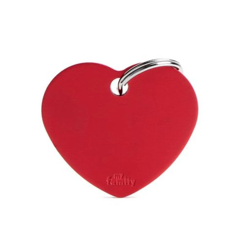 MF BIG HEART ALUMINUM RED 3,1x3,76 cm gravírovateľný prívesok