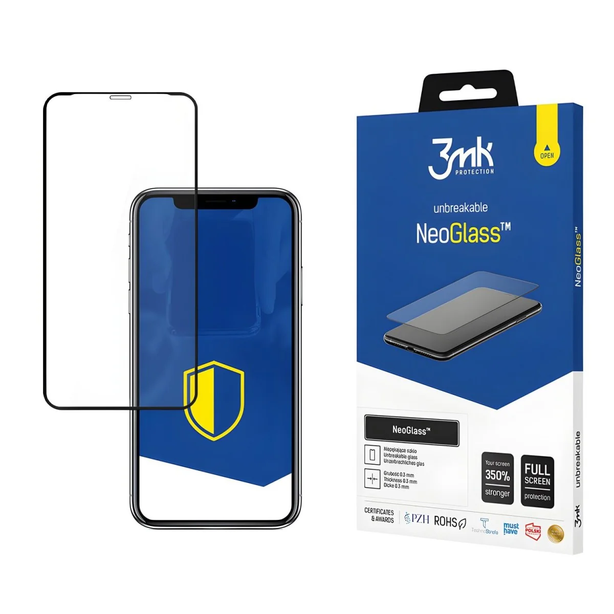 Ochranné sklo pre Apple iPhone XS Max NeoGlass™, čierna, 1 ku