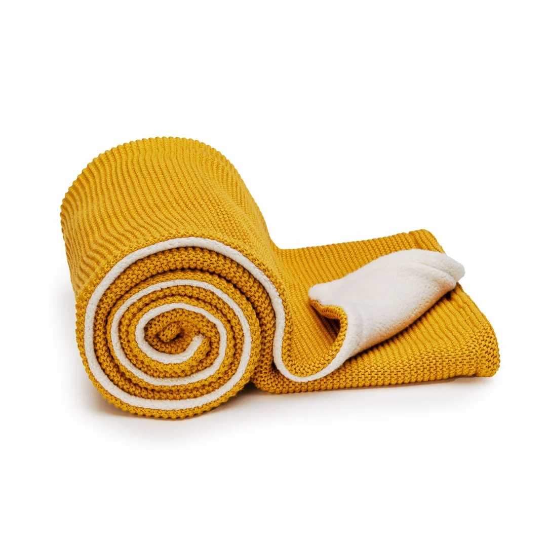Pletená deka WARM Mustard waves