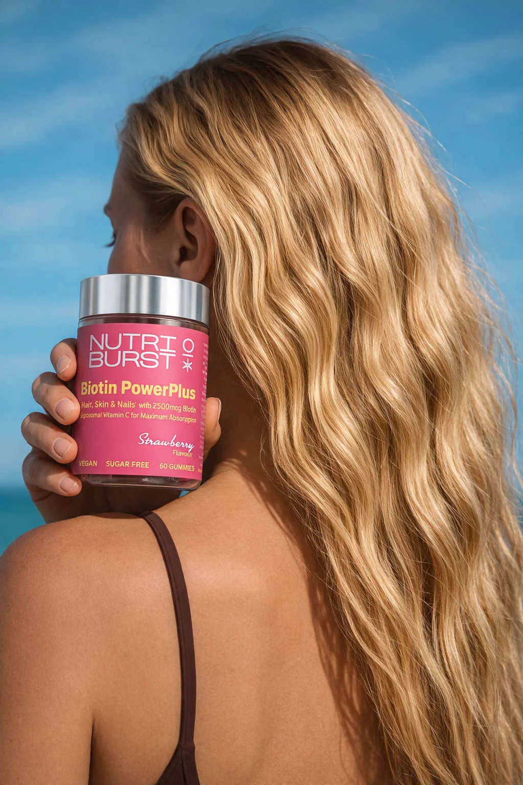 Nutriburst Biotin PowerPlus gummies jahoda 60 ks