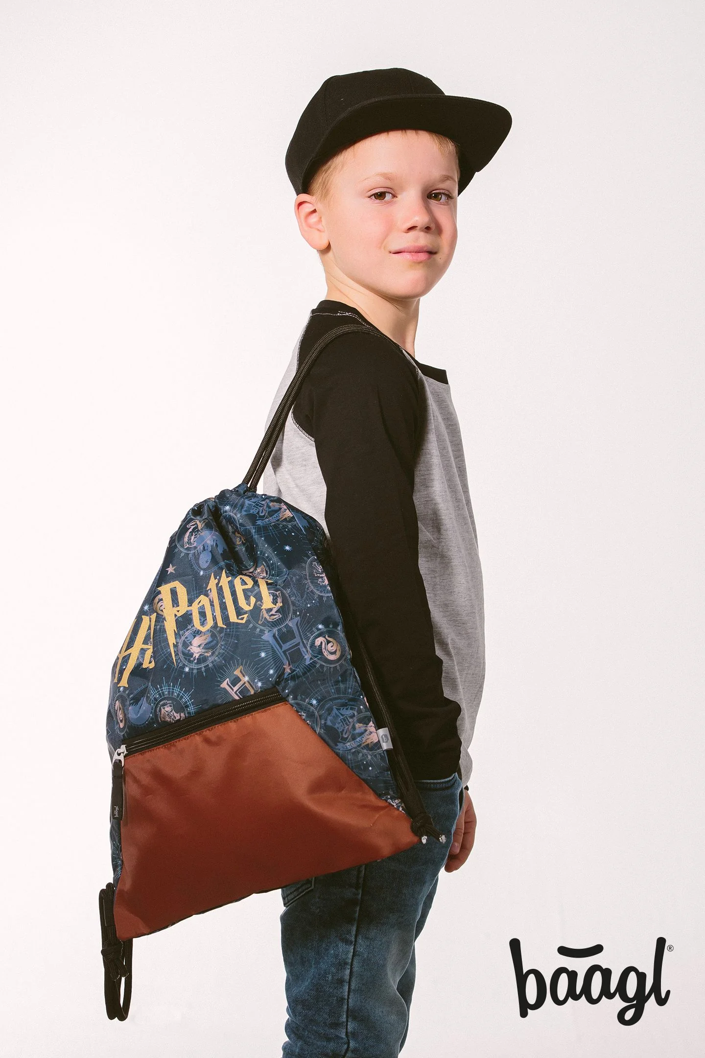 Vrecko s vreckom Harry Potter Rokfort čierne, textilné