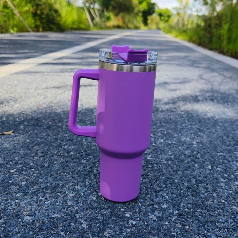 Livefy pohár so slamkou Happycup 1l, tmavo fialový