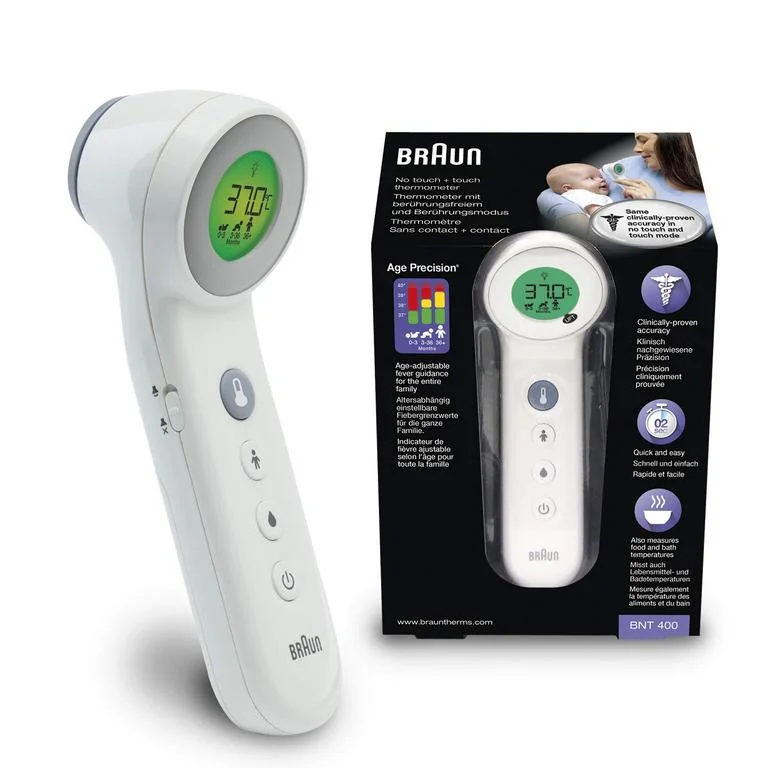BRAUN BNT400 čelový bezdotykový teplomer s "AGE Precision" systémom, biely "Poškodený obal" 1×1 ks, teplomer