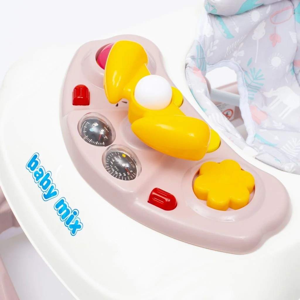 Detské chodítko Baby Mix s volantom a silikónovými kolieskami