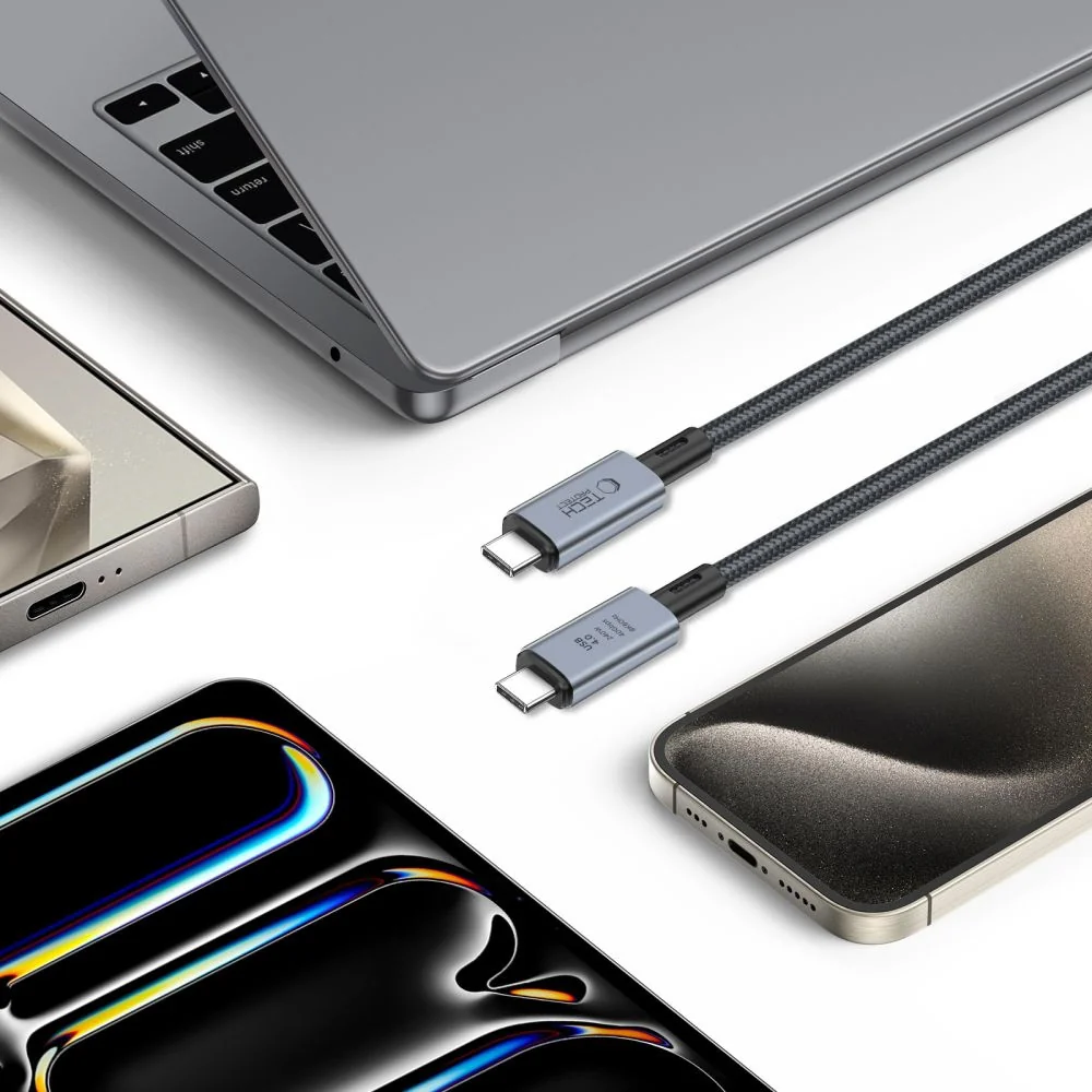 Tech-Protect Ultraboost Max kábel USB 4.0 8K / USB-C 240W 2m, šedý
