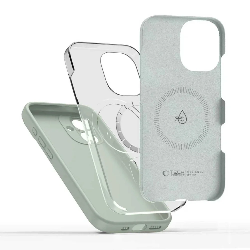 Tech-Protect Silicone MagSafe kryt na iPhone 17, zelený