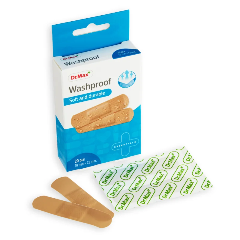 Dr. Max Náplasť Washproof (inov. 2019) 1×20 ks, 19 x 72mm, umývateľná