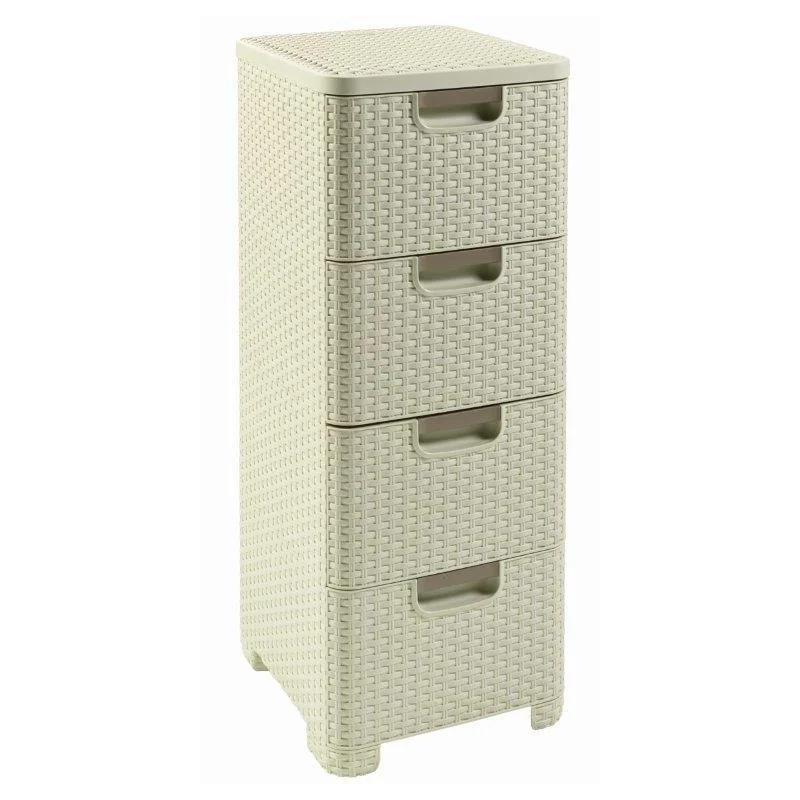 Regál Curver Style 4x14L so šuplíkmi biely 209907