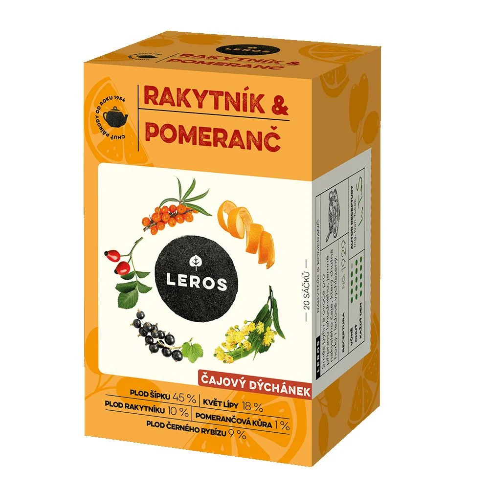 Leros Čajová Chvíľka Rakytník & Pomaranč 20×2 g, čajová zmes