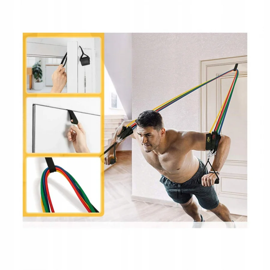 Sada 5 tréningových expanderov s rúčkami TB2, odpor 5 - 25kg