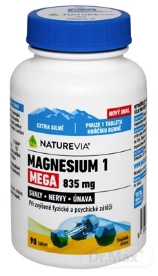 NATUREVIA MAGNESIUM 1 MEGA 835 mg 1×90 tbl, horčík