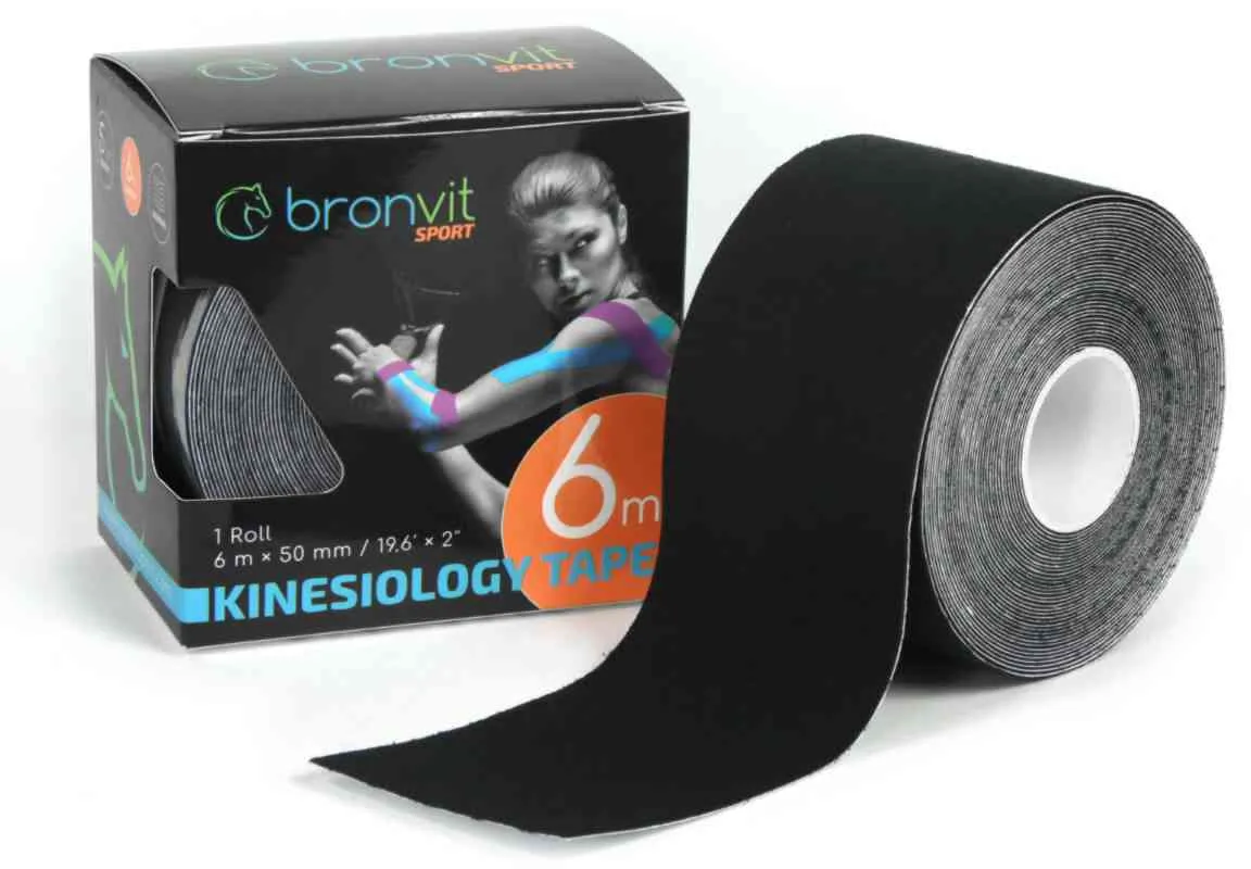 BronVit Sport Kinesio Tape classic čierná 5cmx6m 1×1 ks, kinesio tape
