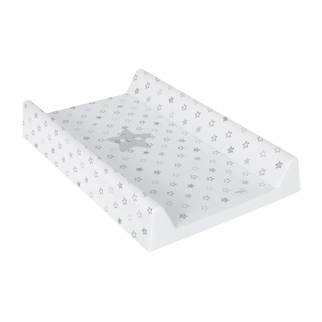 Podložka prebaľovacia 2-hranná s pevnou doskou (50x70) Comfort Hviezdy šedá